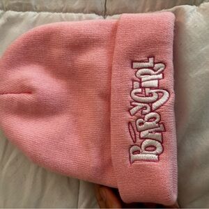 Pink Baby Girl Embroidered Beanie